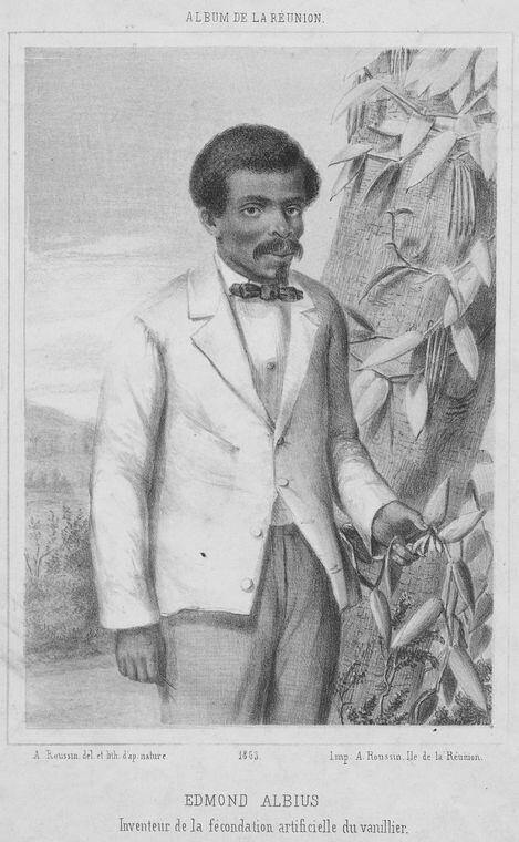 Portrait lithographié d\'Edmond Albius par Antoine Roussin, 1863